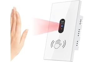 Cerhot US 230V Interruttore sensore di movimento Interruttore luce IR Nessun bisogno di toccare Interruttore sensore di movimento Interruttore luce a infrarossi Richiede linea neutra (US White)