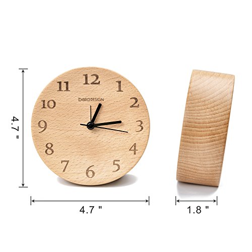 Beladesign Buche Nussbaum Holz Concave Wecker Buche (Buche) - 3