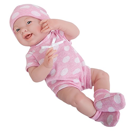 JC TOYS Body de Nouveau-né Rose à Pois - 38,1 cm