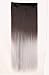S-noilite Ombre One Piece Clip in Hair Extensions 25"(64cm) Dip Dye Straight Dark Brown to Silver Gray