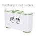 Produktbild LZ Zahnbürstenhalter Wandhalterung Mundwasser Tasse Speichervorrichtung Zahnpastaspender automatisch ohne Bohren oder Nägel (Color : Green)