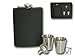 Produktbild Bambelaa! Design Flachmann Set Edelstahl schwarz 8 oz Geschenk Mini Trichter Whiskey Becher 30 ml
