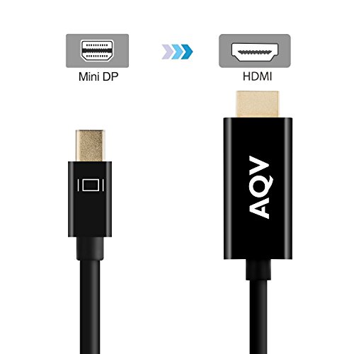 Mini DP zu HDMI, AQV Mini DisplayPort (Thunderbolt kompatibel) zum HDMI HDTV Konverter Stecker an Steckdose 6 Fuß Adapterstecker zum Stecker 1,83 m - 5
