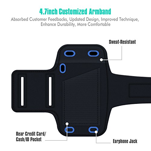 EOTW Brazalete Deportivo para iPhone Sumsang Huawei BQ  Azul Brazalete para 4 7pulgadas 