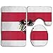 Produktbild IconSymbol Non-Slip 3 Piece Bathroom Carpet Set Flags of The World Memory Foam Extra Soft Contour Mat Combination