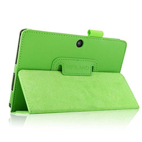 Infiland Folio Hülle Case Schutzhülle Tasche für 7 “7 Zoll Google Android Tablet-PC inklusive ALLDAYMALL A88S / A88X 17,8 cm (7 Zoll) Tablet-PC, rotor® 17,8 cm (7 Zoll) Android Tablet PC, JEJA 7 Zoll Android Google Tablet PC, Dragon Touch Y88X 7 Zoll Tablet PC, Trimeo 7 Zoll Tablet PC, Arespark Ultrathin 7 Zoll Tablet PC, PHROG7 Tablet PC (7 Zoll), Rixow Ultrathin 7 inch Tablet PC( Überprüfen Sie bitte die Details der kompatibelen Tablet-Modell-Liste in Produktbeschreibung)(Grün) - 8
