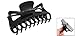 Women Bath Black Plastic Hair Barrette Clip Claws Clamp