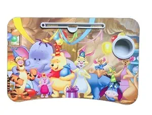 GOPINATH ENTERPRISE- Wooden Animal Party Cartoon Printed Kids Study Table for Children Bed Table for Breakfast, Kids Activity Portable Laptop Table/Study Table (Animal Party)(Set of 1)