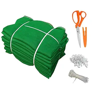 RED WIND 90% UV Protection Garden_Balcony_Terrace Shade Net_10 X 20 Feet_Green Color with 1 Scissor_100 Tags_100 Clamps RWS4