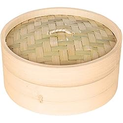 F Fityle Cuiseur Vapeur en Bois Ustensil pour Dim Sum, Boulette, Lègumes, Boule à Riz, Sushi - 15cm