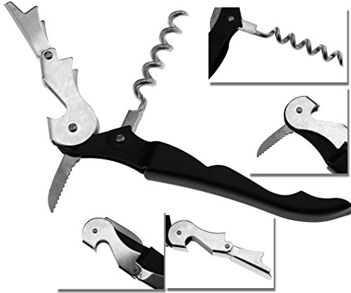 Wein Kellnermesser Korkenzieher Kellnerbesteck Flaschenöffner Bottle Opener Bier - 2