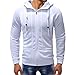 Produktbild Hmeng Herren Kapuzen Fleece-Sweatshirt -Autumn Winter Casual Sweatshirt Hoodies Top Bluse Trainingsanzüge (Weiß, M)
