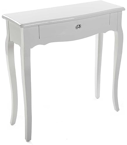 Console tafel sidetafel met 3 lades landelijk 100x35x78 cm wit