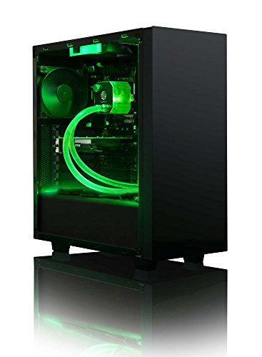 VIBOX Sharp Shooter 7.73 Gaming PC – 4,2GHz AMD FX Quad-Core Prozessor, GTX 1050 GPU, Super, Wassergekühlter Desktop Gamer Computer mit Spielgutschein, Windows 10, Grün Innenbeleuchtung, lebenslange Garantie* (4,2GHz übertakteter Superschneller AMD FX 4300 Quad-Core Prozessor CPU, Nvidia GeForce GTX 1050 2GB Grafikkarte GPU, 8GB Team Elite 1600MHz RAM, 1TB Hybrid SSD-Festplatte, Raijintek Triton Wasserkühler, 400W 85+ Netzteil, NZXT Gehäuse, AM3+ Mainboard) - 2