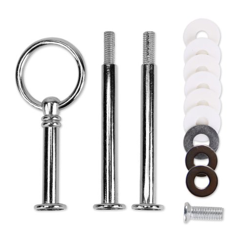 5 Set silberfarbe rund Motive mini Metallstange Mittellochausstech 2 bis 3 Etage Etagere für Hochzeitstorte Tortenständer Tortenhalter Torten - 4