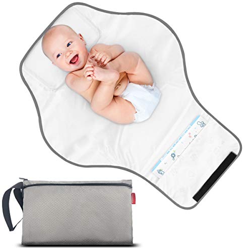 Morrols Portátil Bebé Cambiador, plegable Impermeable Cambio de Pañales Pad, Ligero y duradero con bolsillos organizadores y cómoda almohada Para el Hogar Viaje Fuera para proteger al bebé.
