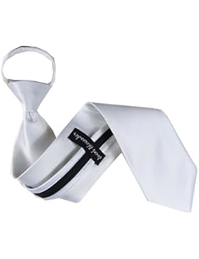 B-U-ZIP-ADF-4-UK - Jungen 11 inch Reißverschluss Krawatte - Weiß