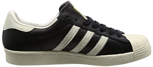adidas Unisex-Erwachsene Superstar 80s Turnschuhe, Blau (Cblack/Ftwwht/Goldmt), 41 1/3 EU -