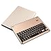 Produktbild Homyl PU-Leder Schutzhülle Schutzfall Keyboard-Tasche Abnehmbar Aluminium Drahtlos Bluetooth Tastatur 7-Farben Backlit für iPad Pro 10.5 Zoll - Gold