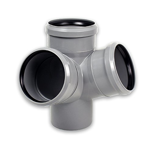HT-Abflussrohr Eckdoppelabzweig 67° DN 100 auf DN 100