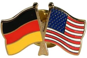 Flaggenfritze Freundschaftspin Deutschland T-Z, 22 mm, Flaggen Pin vergoldet aus Hartemaille, Länder Anstecker zum Sammeln und Tragen