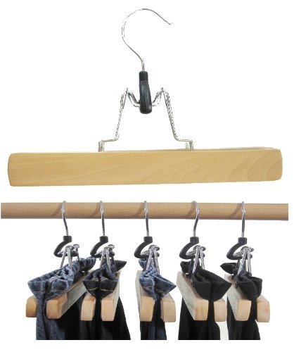 "Hagspiel" Kleiderbügel aus Holz, Hosenbügel, 8 St. Hosenspanner, mit Filzeinlage, 25 cm lang, 28 mm hoch, Originalprodukt nur bei Hagspielshop