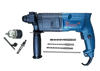 KHADIJA Tiger 20 mm Rotary Hammer Drill Machine with 3 Bits (6,8 and 10mm) and Carrying Box (Colour May Vary)
