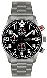 Astroavia Herren-Armbanduhr Chronograph Quarz mit Edelstahl Armband N99S