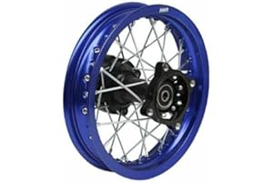 HMParts Cerchione in alluminio 14 pollici posteriore blu anodizzato tipo 2 adatto per quasi tutti i modelli con asse da 15 mm Dirt Bike, Pit Bike, XMOTOS, MotoCross (blu)