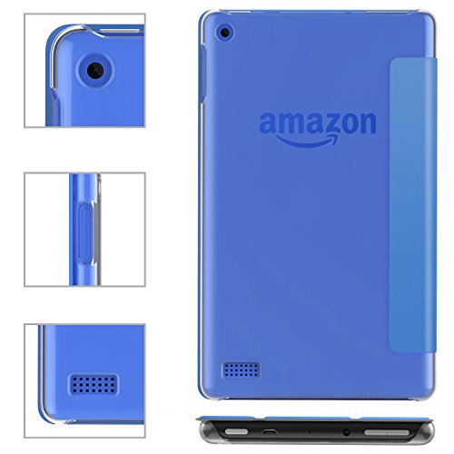 MoKo Hülle für All-New Amazon Fire 7 Tablet (7 Zoll – 7. Generation, 2017 Modell) – Ultra Slim Lightweight Schutzhülle Smart Cover Case mit Auto Sleep/Wake up Funktion, Standfunktion für das neue Fire 7 2017, Blau - 5