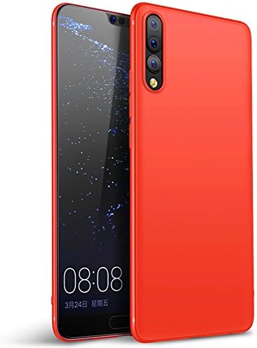 Vooway Red Slim Soft TPU Silicone Case Thin Cover + Screen Protector For Huawei P20 Pro (6.1") MS50164