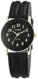  Akzent SS7301000023 - Reloj analógico de mujer de cuarzo con correa de piel negra - sumergible a 30 metros