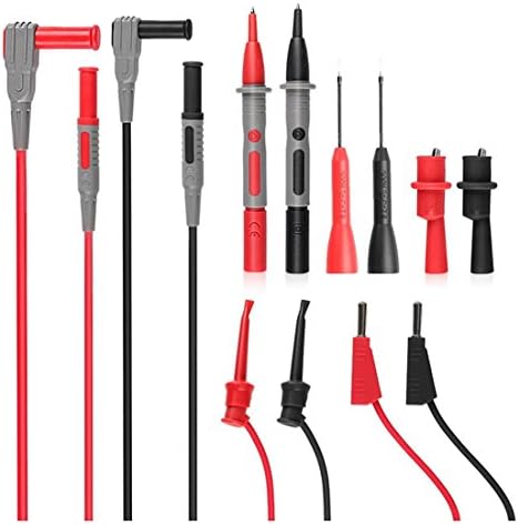 Multimeter Leads Set, Lommer 10 Pcs Multimeter Test Lead Kit Test Probe Leads Probe Test Lead with Alligator Clips for School Factory Laboratory and other Social Fields