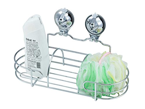 Tatkraft Sakura Badregal Duschregal ohne bohren Duschkorb Verchromter Stahl Trigger Saugnäpfe 32.2X 12.4X18cm
