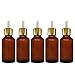 5 PCS Portable Travel 5ML Dark Brown Empty Refillable Glass Bottles Essential Oil Perfume Liquid Lotion Containers Bottles with White Head Droppers