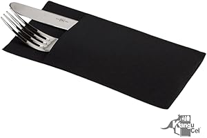 SANJOMA CHEMICAL SOLUTIONS 960 pzs Servilletas Canguro Papel 2 Capas 40x40 - Servilletas Desechables para Bar Restaurante - Servilletas Elegantes de Papel Reciclado Ideal para Fiestas y Eventos - 100% Celulosa (Negro)