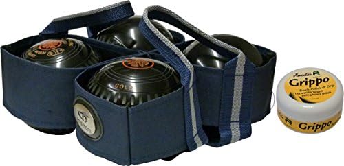 Bowls Sport Accessories Kit 4 Bowls Carrier &amp; Grippo Cleaning Wax Polish Jar Combo (No Bowls Included)