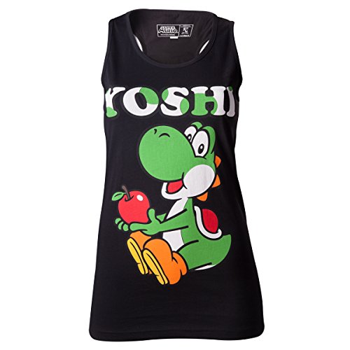 Sunset International Nintendo - Yoshi, Black. Girl' s Top - Maat XL