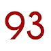 Produktbild Zahlenaufkleber Nummer 93, rot, 10cm (100mm) hoch, Aufkleber mit Zahlen in vielen Farben + Höhen, wetterfest