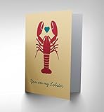 LOBSTER LOVE FUN HUMOUR HEART VALENTINES ART GREETINGS GREETING CARD GIFT CP1586