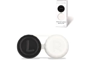 Magnivision Kontaktlinsenbehälter Fun Style mit Links-Rechts-Markierung im modernen Design, Kontaktlinsen Behältnis zur hygienischen Aufbewahrung von harten & weichen Kontaktlinsen