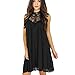 Price comparison product image Internet Women Lace Hollow Out Sleeveless Evening Party Mini Dress (Asian XL, Black)