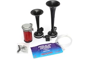 ePathChina® 12V Car Boat Truck 117db Air Horn Compressor Dual Tone Trumpet Ultra Loud Kit