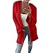 Price comparison product image  Mosstars Women Hooded Outwear, Ladies Casual Loose Pocket Sweatshirts Jacket Coats Fluffy Open Front Knit Warm Cardigan Overcoat Red