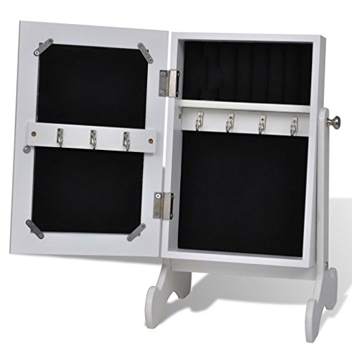 vidaXL Schmuckschrank Standschrank Holzschrank Box Organizer mit Spiegel - 6