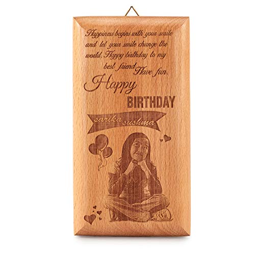 Presto Personalised Unique Engraving Photo Frame(4x7 Inches, Wooden)