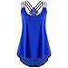 Produktbild Damen Sommer Strand Elegante Spaghettiträger Oberteile Vest Crop Tops Camisole DOLDOA Mode Tank Weste Cami T-Shirt Geburtstags Geschenk Für Frauen Mädchen Freundin (EU:40, Blau - 4)