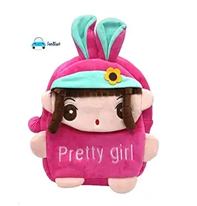 FunBlast Cute Pretty Girl Soft Bag/Backpack for Kids, for 2-3 Years, Available in 5 Different Color (Pink)