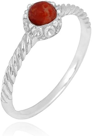 Women`s Sponge coral rings Crafted of 925 Sterling Silver
