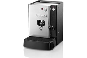 LUCAFFÉ LUCAFFÈ La Piccola Sara Classic, machine à café pour dosettes E.S.E. machine à café à dosettes, acier inoxydable 30,5x21x29 haute qualité, Made in Italy + 300 dosettes 44 mm Lucaffè